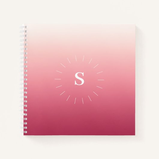 Roze Gradiënt Initialen Notitieboek (Voorkant)