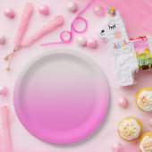 Roze gradiënt ombre papieren bordje (Feest)