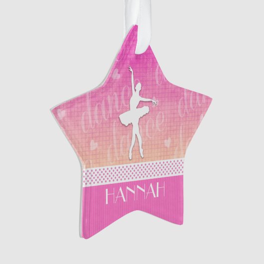 Roze gradiënt passionaat danser met hart ornament (voorkant)