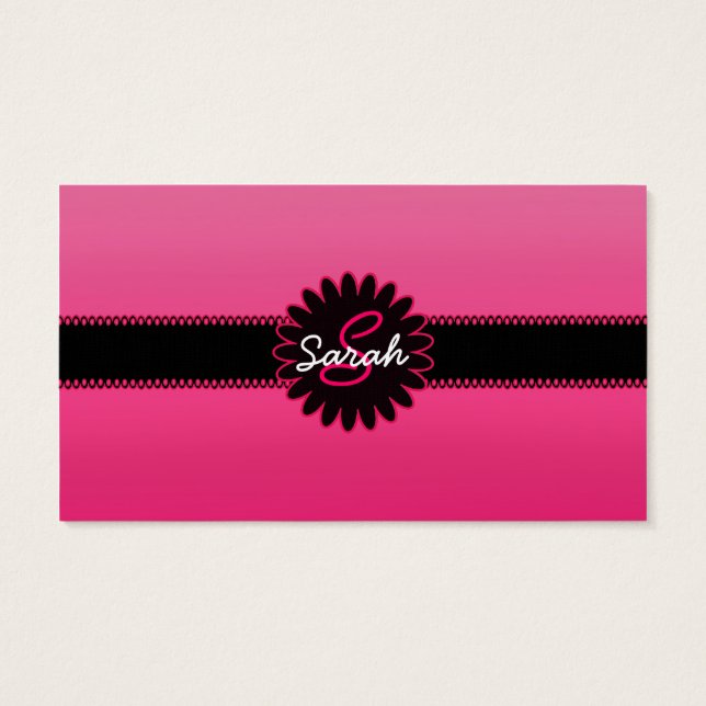 Roze gradiëntmonogram visitekaartje (Achterkant)