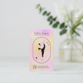 Roze gradiëntster Yoga doctoraatsstudio leraar Visitekaartje (Staand voorkant)