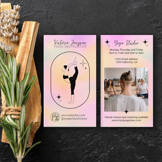 Roze gradiëntster Yoga doctoraatsstudio leraar Visitekaartje