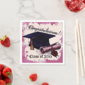 Roze graduatiekap & diploma Napkins Servetten (Insitu)