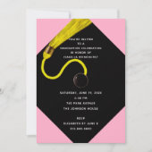 Roze Graduation Party Invitation Kaart (Voorkant)