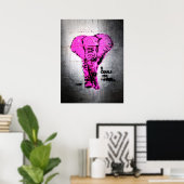 Roze graffiti Elephant Poster (Thuiskantoor)