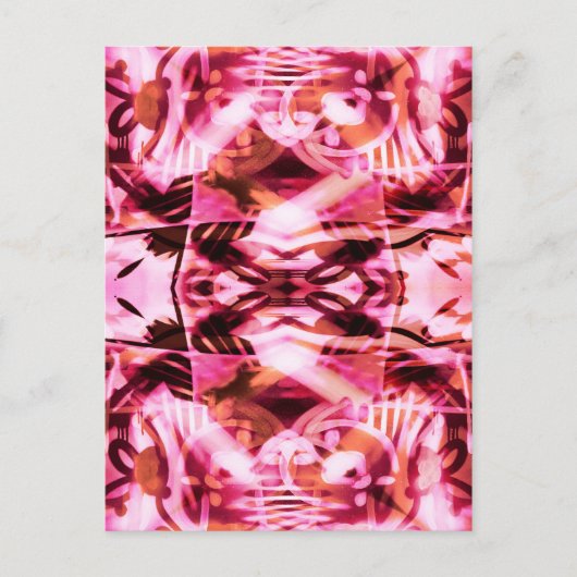 Roze graffiti-patroon briefkaart (Voorkant)