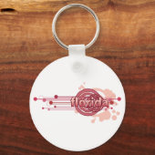 Roze grafische Circle Florida Sleutelhanger (Voorkant)