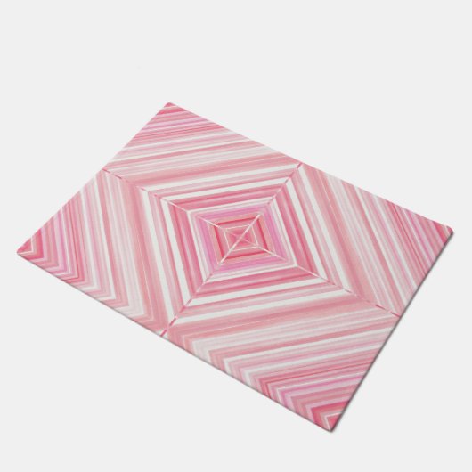 Roze grafische deurmat (Schuin)