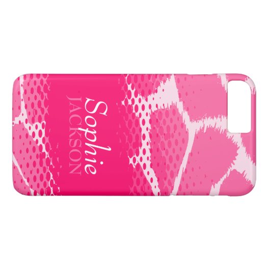 Roze grafische dierlijke afdruknaam Case-Mate iPhone case (Achterkant (Horizontaal))