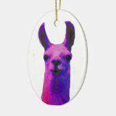 Roze grafische Llama Keramisch Ornament (Links)