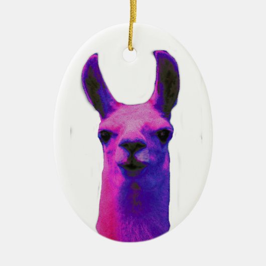 Roze grafische Llama Keramisch Ornament (Voorkant)