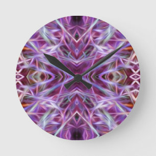 Roze grafische Mandala Ronde Klok