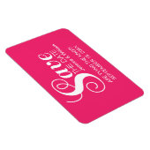 Roze grafische Typografie sparen de Magnet van de  Magneet (Rechterzijde)