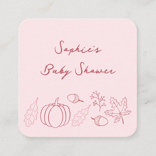 Roze granaatappel Herfst Vrijgezellenfeest QR Code Informatiekaartje (Achterkant)