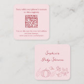 Roze granaatappel Herfst Vrijgezellenfeest QR Code Informatiekaartje (Voorkant / Achterkant)