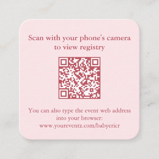 Roze granaatappel Herfst Vrijgezellenfeest QR Code Informatiekaartje (Voorkant)