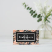 Roze Graniet Rock Textuur met Naam en Monogram Visitekaartje (Staand voorkant)