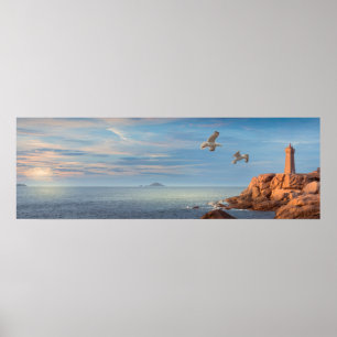 Roze granietkust in Bretagne, Frankrijk Poster