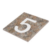 Roze Granite House Number Tegeltje (Zijkant)