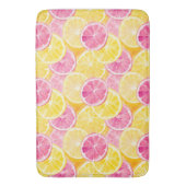 Roze grapefruit & citroen douchegordijn badmat (Voorkant Verticaal)