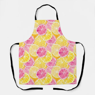 Roze grapefruit & citroen douchegordijn schort