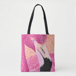 Roze grapefruit Flamingo Canvas tas