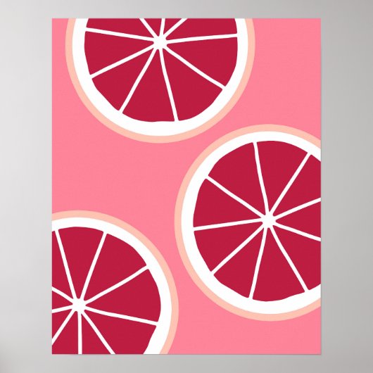 Roze grapefruitdia poster (Voorkant)