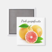 Roze grapefruits magneet (Voorkant / Achterkant)