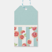 Roze grapefruits over groene strepen Bedankt op de Cadeaulabel (Achterkant)