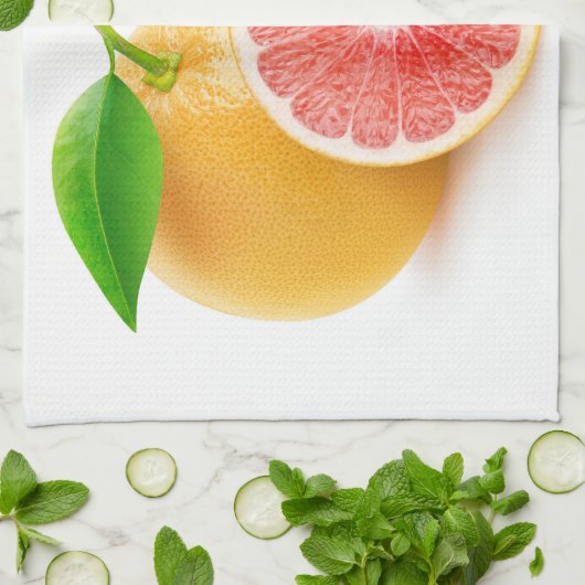 Roze grapefruits theedoek (Gevouwen)