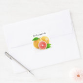 Roze grapefruits vierkante sticker (Envelop)