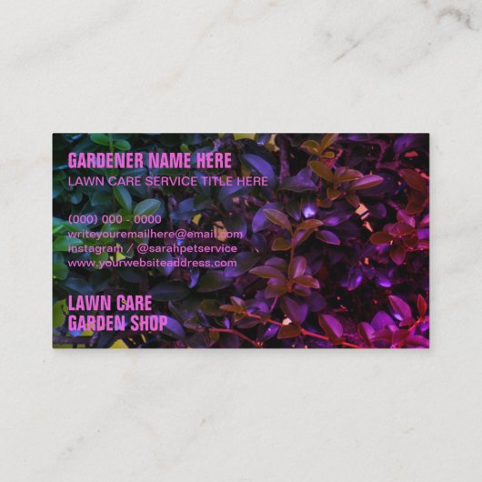 Roze grasmuur in de wasmachine visitekaartje (Achterkant)