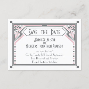 Roze - Gray Gatsby Art Deco Wedding Save the Date