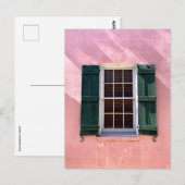 Roze & Green Window St Augustine Florida Foto Briefkaart (Voorkant / Achterkant)
