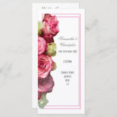 Roze grens roos kerk bruiloft programma (Voorkant / Achterkant)