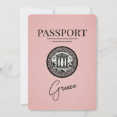 Roze Grieks paspoort Opslaan Datum Kaart (Voorkant)