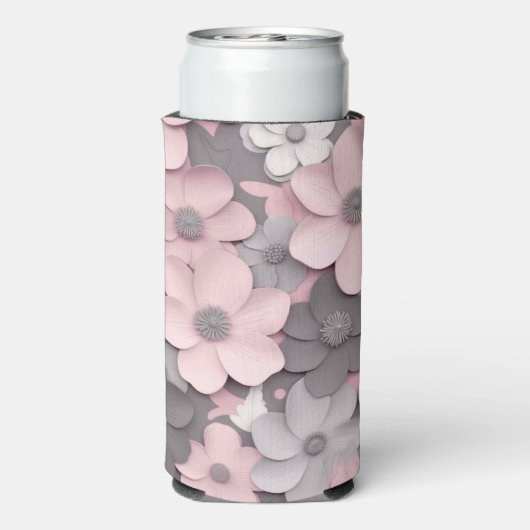  Roze-Grijs 3D Poppies Moeder van de Bruid (Seltzer Achterkant)