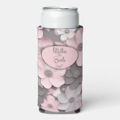 Roze-Grijs 3D Poppies Moeder van de Bruid (Seltzer Voorkant)