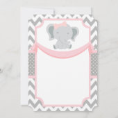  Roze Grijs Baby Meisje Douche Uitnodiging (Achterkant)