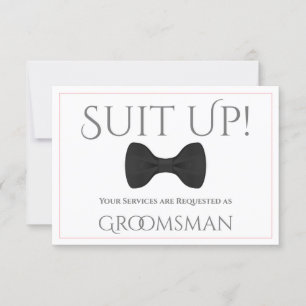 Roze & Grijs Be My Groomsman Kaart