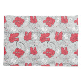  Roze Grijs Bloemen Mid Century 40s Style Kussensloop (Achterkant)