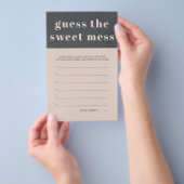 Roze Grijs Boho Baby shower Guess Sweet Mess Game Flyer (Hand)