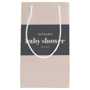 Roze Grijs Boho Typografie Baby Shower Favor Klein Cadeauzakje