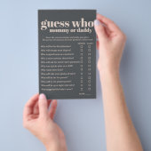 Roze Grijs Boho Typografie Baby shower Mama Dad Ga Flyer (Hand)