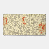  Roze Grijs Botanische Bloemen Bureaumat (Voorkant)