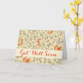  Roze Grijs Botanische Bloemen Kaart (Gele Bloem)