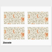  Roze Grijs Botanische Bloemen Rechthoekige Sticker (Vel)