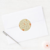  Roze Grijs Botanische Bloemen Ronde Sticker (Envelop)