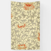  Roze Grijs Botanische Bloemen Spandoek (Verticaal)