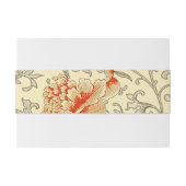 Roze Grijs Botanische Bloemen Uitnodigingen Wikkel (Achterkant Voorbeeld)